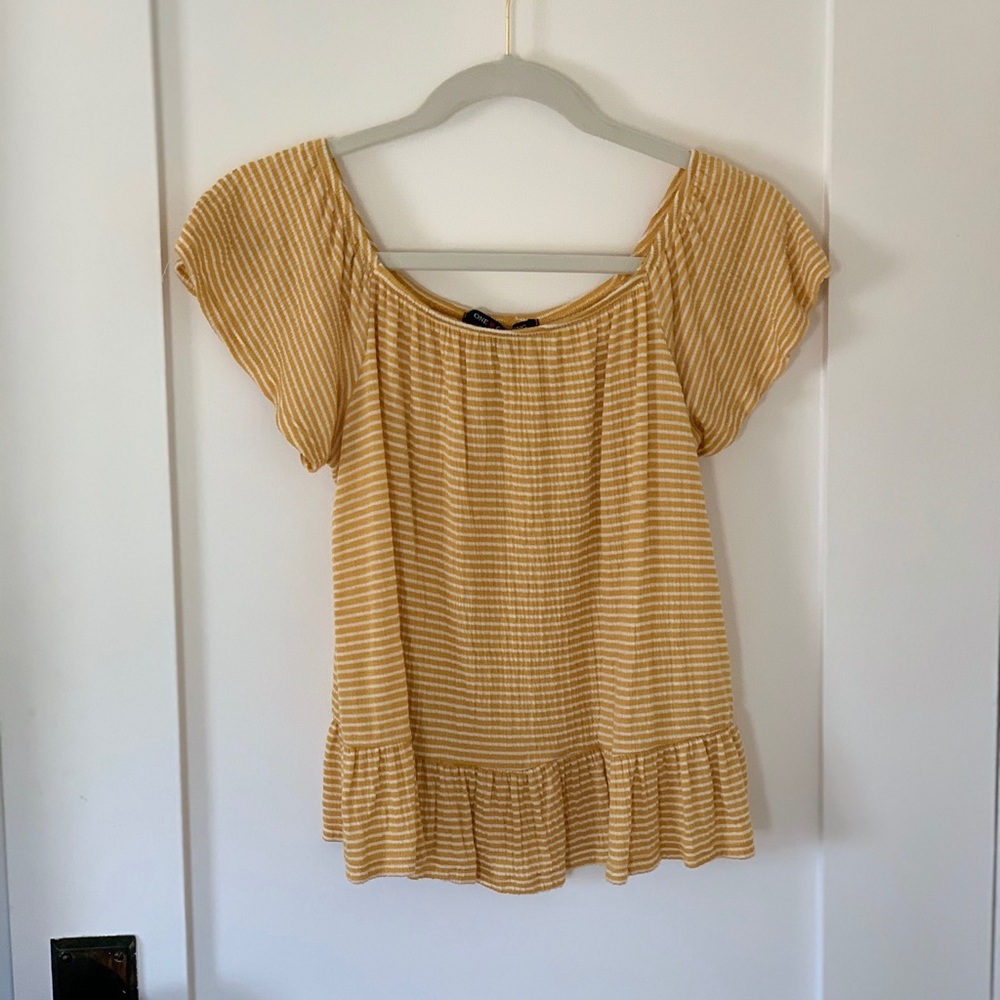 Yellow and white striped top